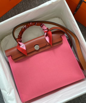 에르메스 에르백31 립스틱 핑크 브라운 은장